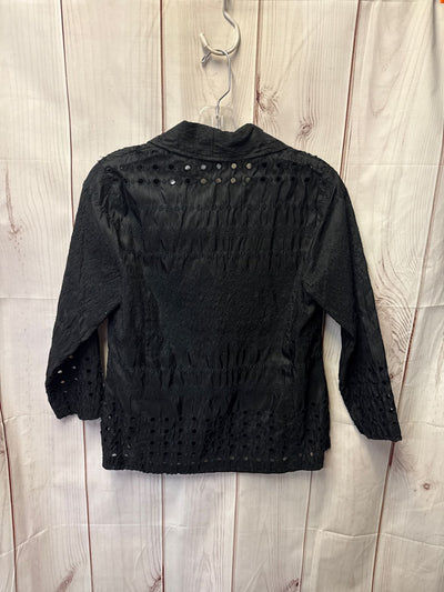 Chico's Women's Size 1 = US S Black 3/4 Sleeve Top