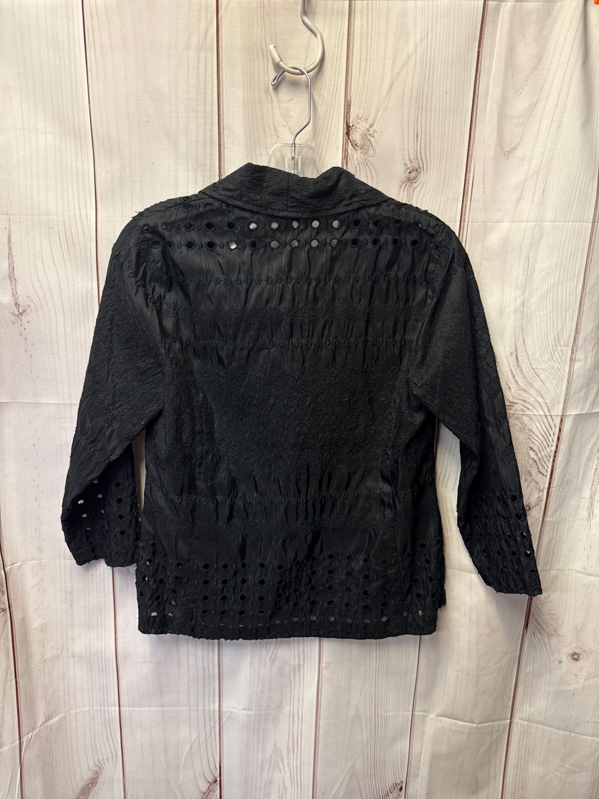 Chico's Women's Size 1 = US S Black 3/4 Sleeve Top