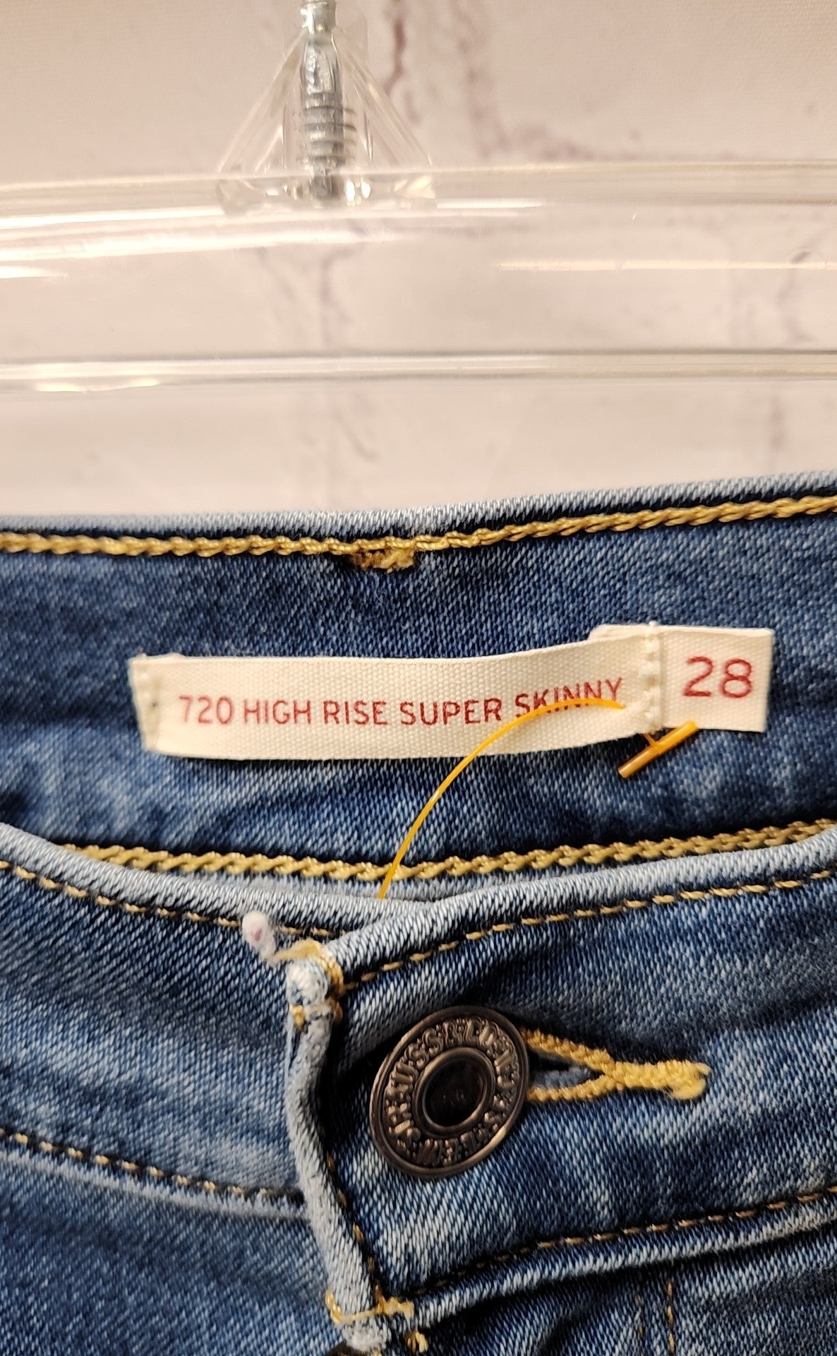Levis Women's Size 28 (5-6) Blue Jeans 7202 High Rise Super Skinny