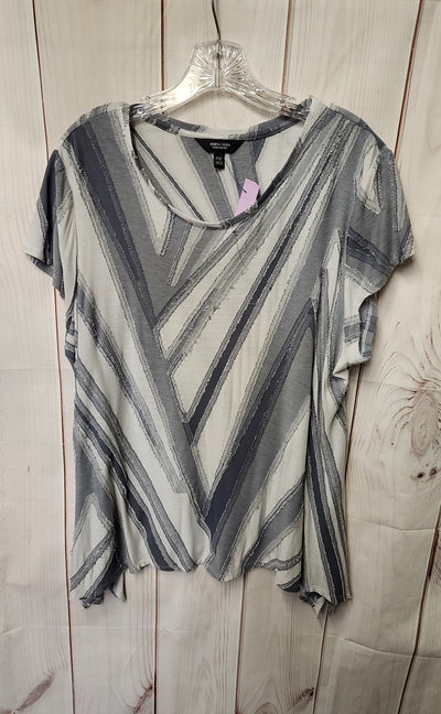 Simply Vera Women's Size XL Petite Gray Short Sleeve Top