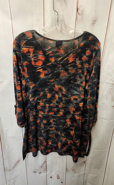Clara Sun Woo Women's Size S Black & Red 3/4 Sleeve Top