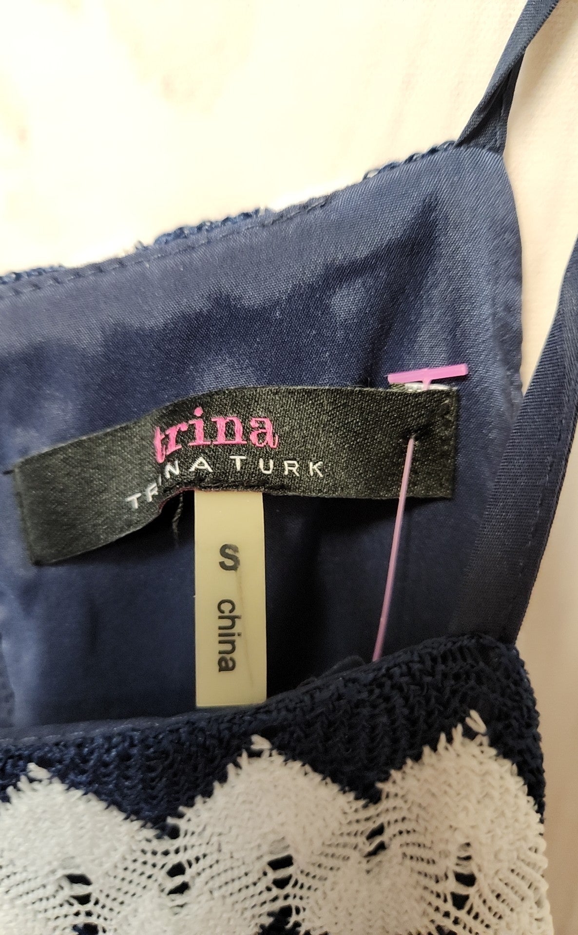 Trina Turk Women's Size S Navy & White Dress