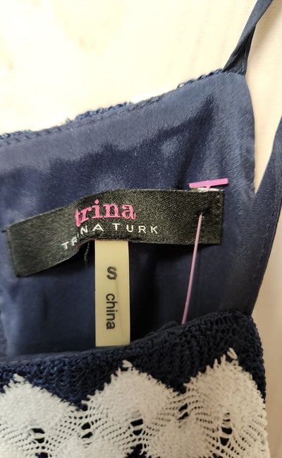 Trina Turk Women's Size S Navy & White Dress