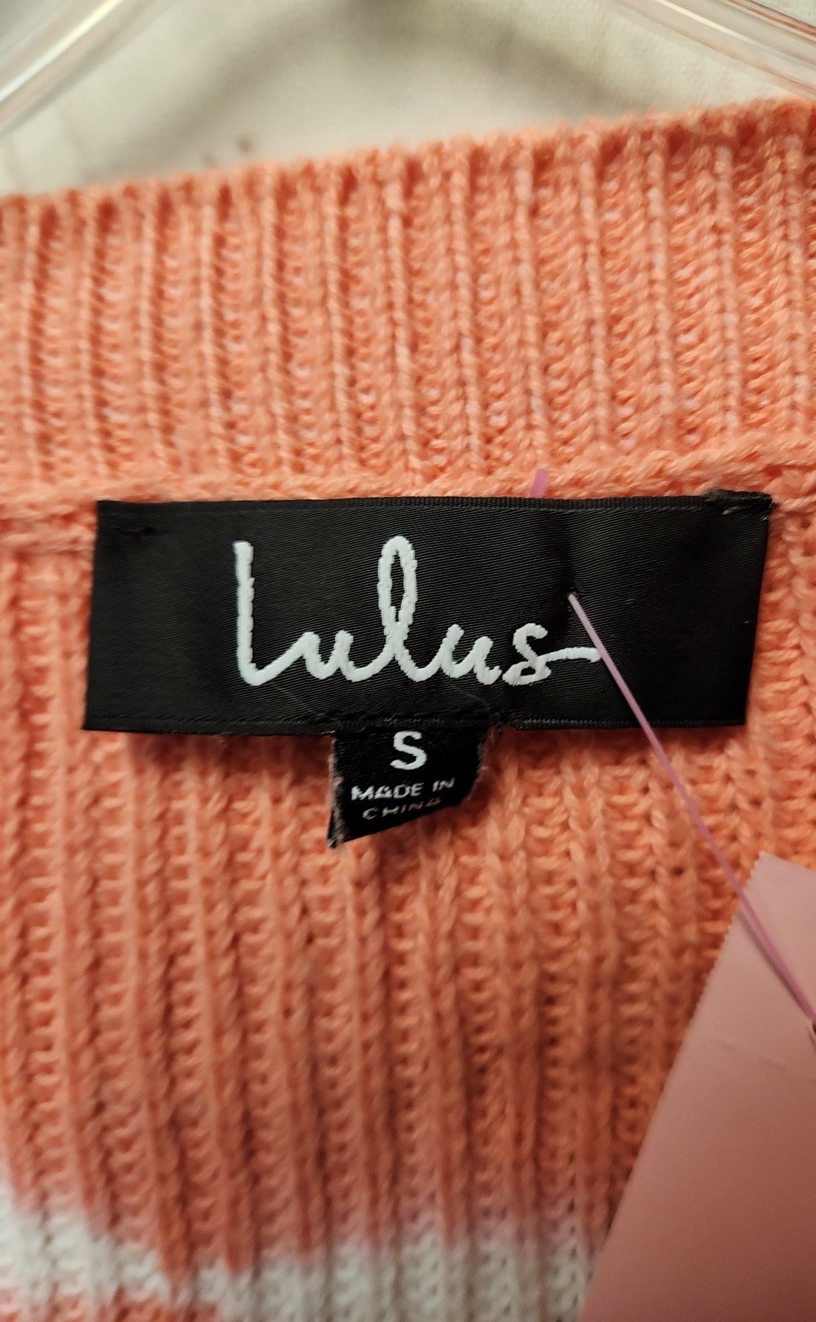 Lulus Women's Size S Pink & White Sweater