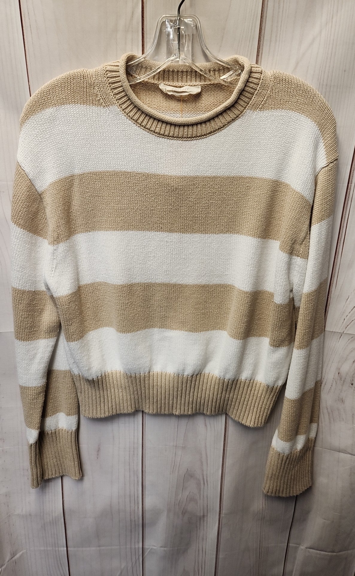 Brit NY Women's Size S White & Tan Sweater