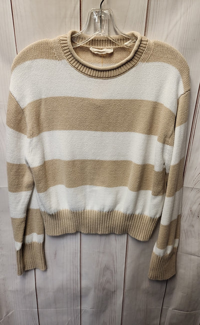 Brit NY Women's Size S White & Tan Sweater