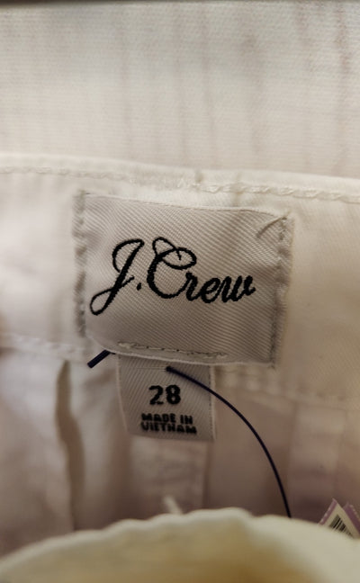 J Crew Women's Size 28 (5-6) White Pants Slouchy Boyfriend Chino