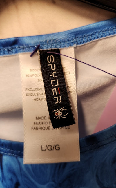 NWT Spyder Women's Size L Blue Long Sleeve Top UPF 30+