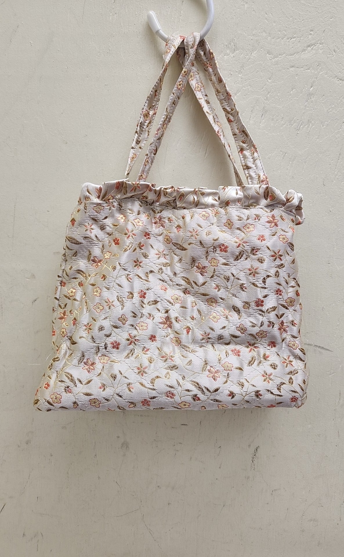 Beige Floral Purse Bag