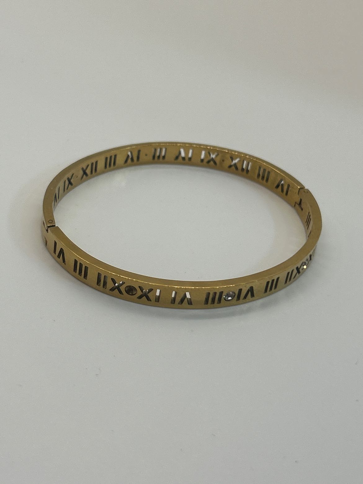 Roman Number Numerals Gold Bracelet Bangle Gold