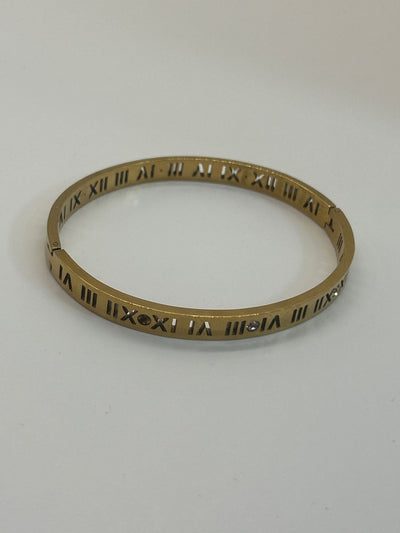 Roman Number Numerals Gold Bracelet Bangle Gold