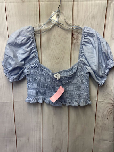 Lelis Women's Size M Blue Short Sleeve Top