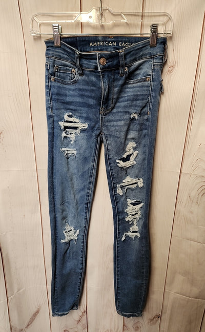 American Eagle Women's Size 23 (000) Blue Jeans Hi-Rise Jegging