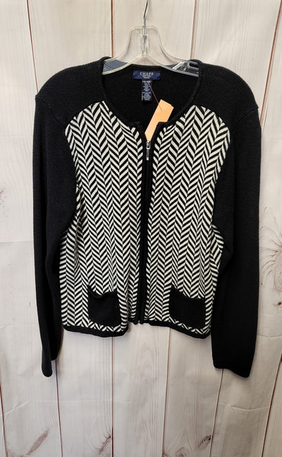 Chaps Women's Size XL Petite Black Full Zip Sweater