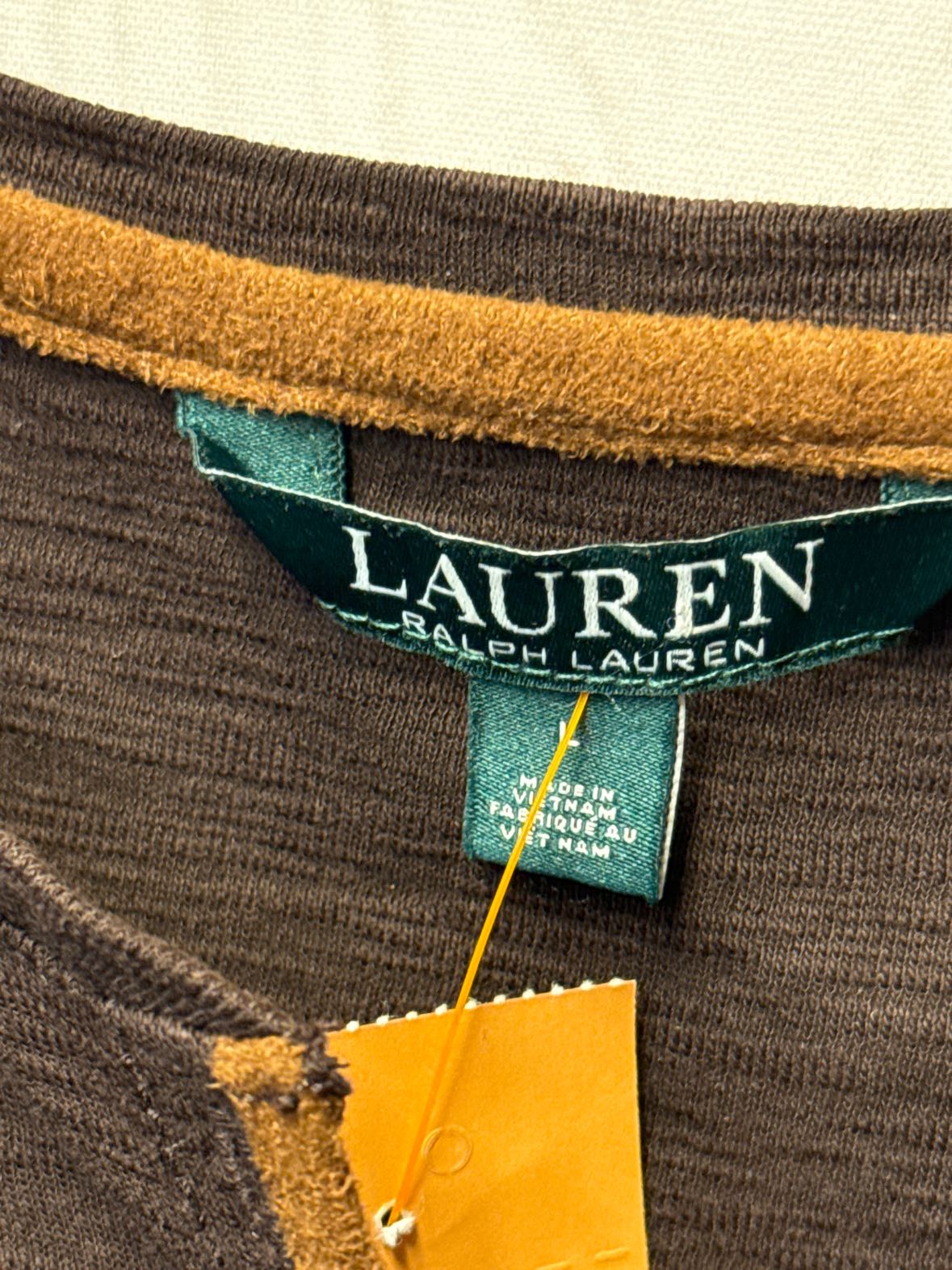Lauren by Ralph Lauren Women's Size L Brown 3/4 Sleeve Top