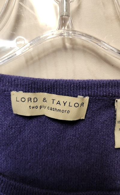 Lord & Taylor Women's Size XL Purple Cashmere Short Sleeve Top