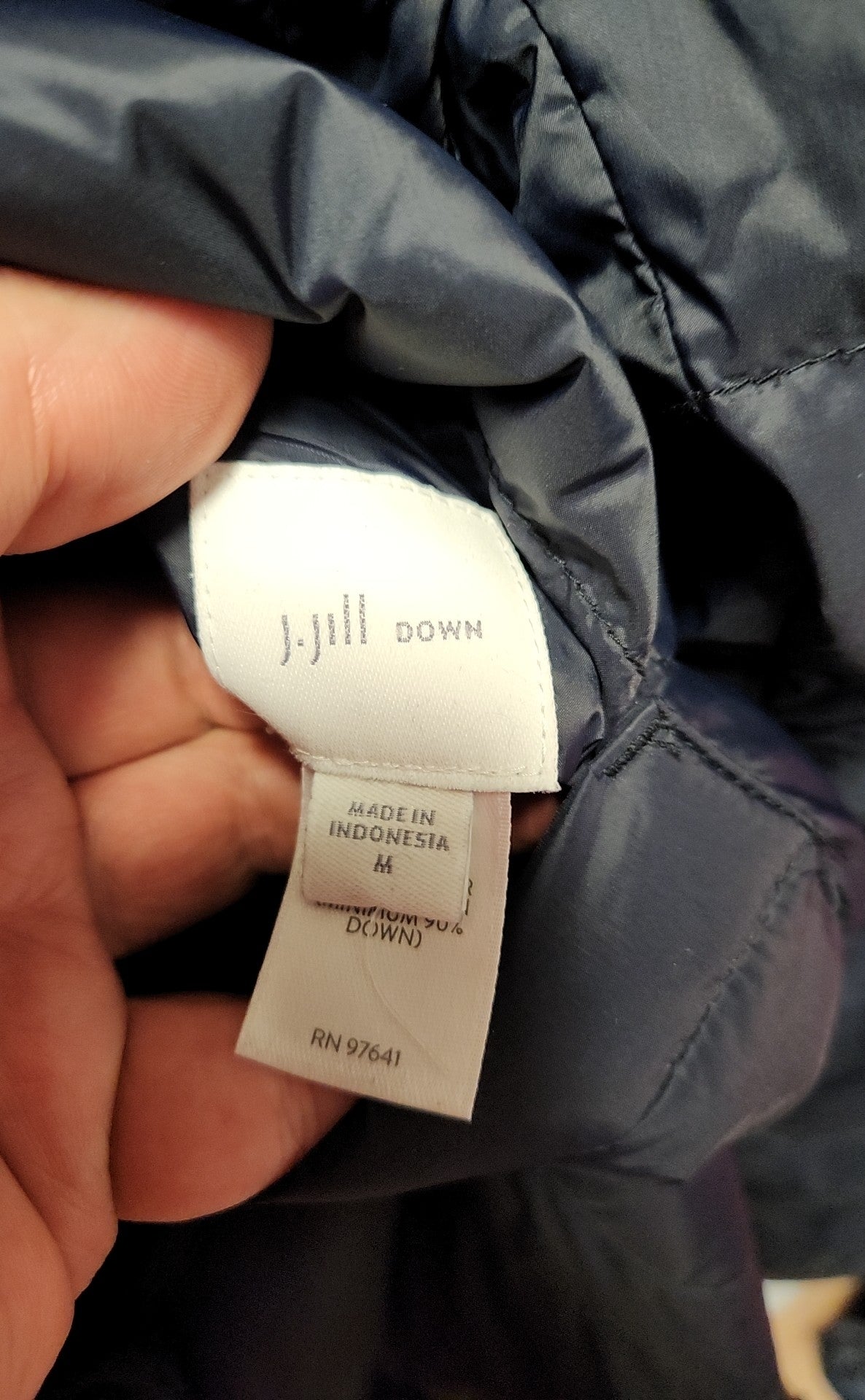 J Jill Women's Size M Navy Reversible Down Jacket