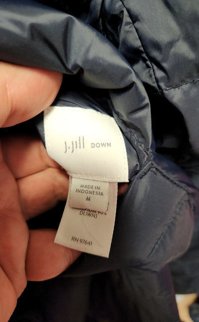 J Jill Women's Size M Navy Reversible Down Jacket