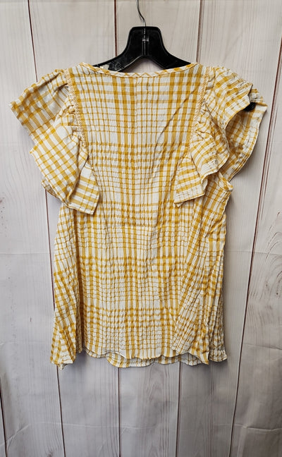NWT Max Edition Women's Size M Yellow Short Sleeve Top