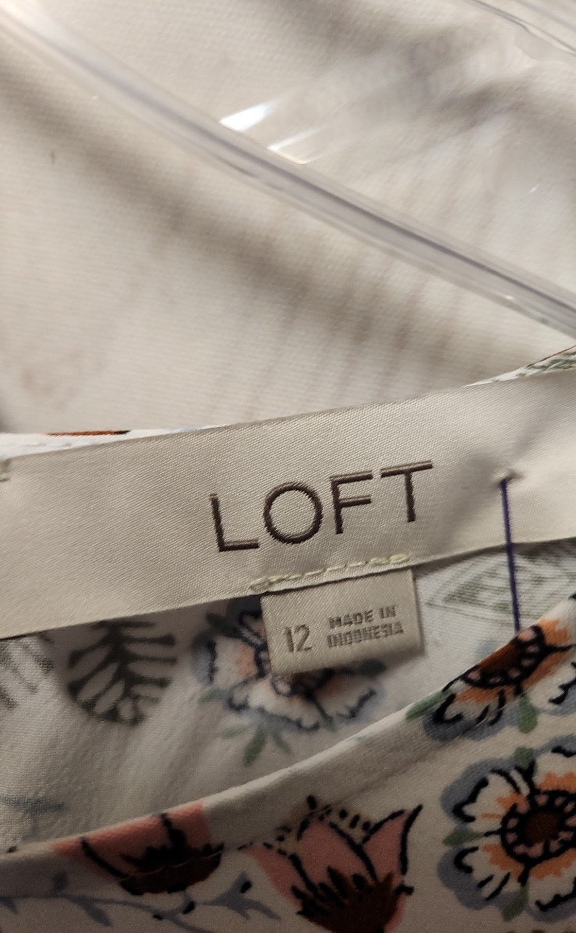 Loft Women's Size 12 White Floral Dress