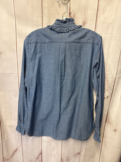 J Crew Women's Size S Blue Long Sleeve Top