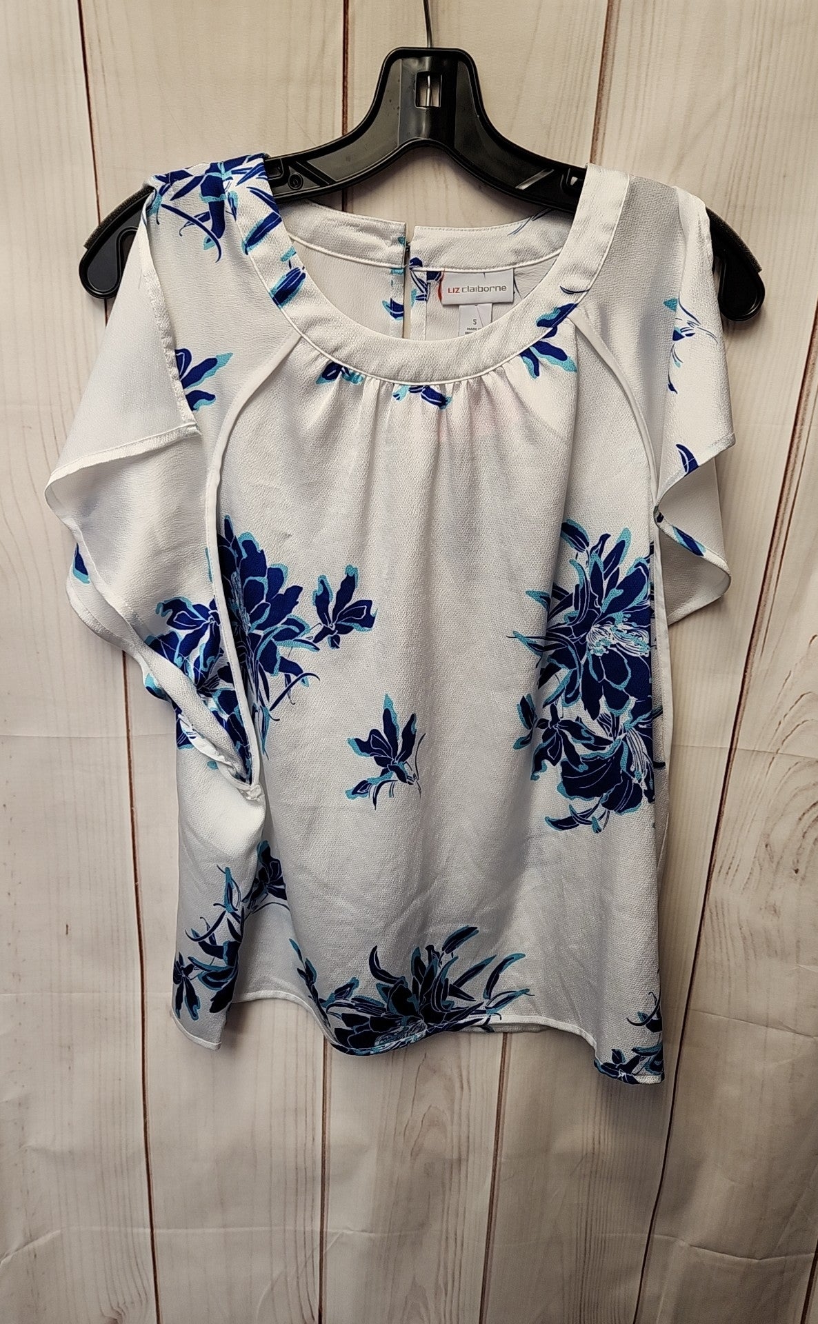 Liz Claiborne Women's Size S White Floral Sleeveless Top