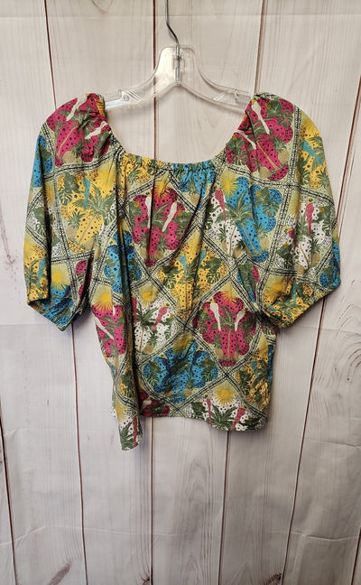 Loft Women's Size XS Green Floral Short Sleeve Top