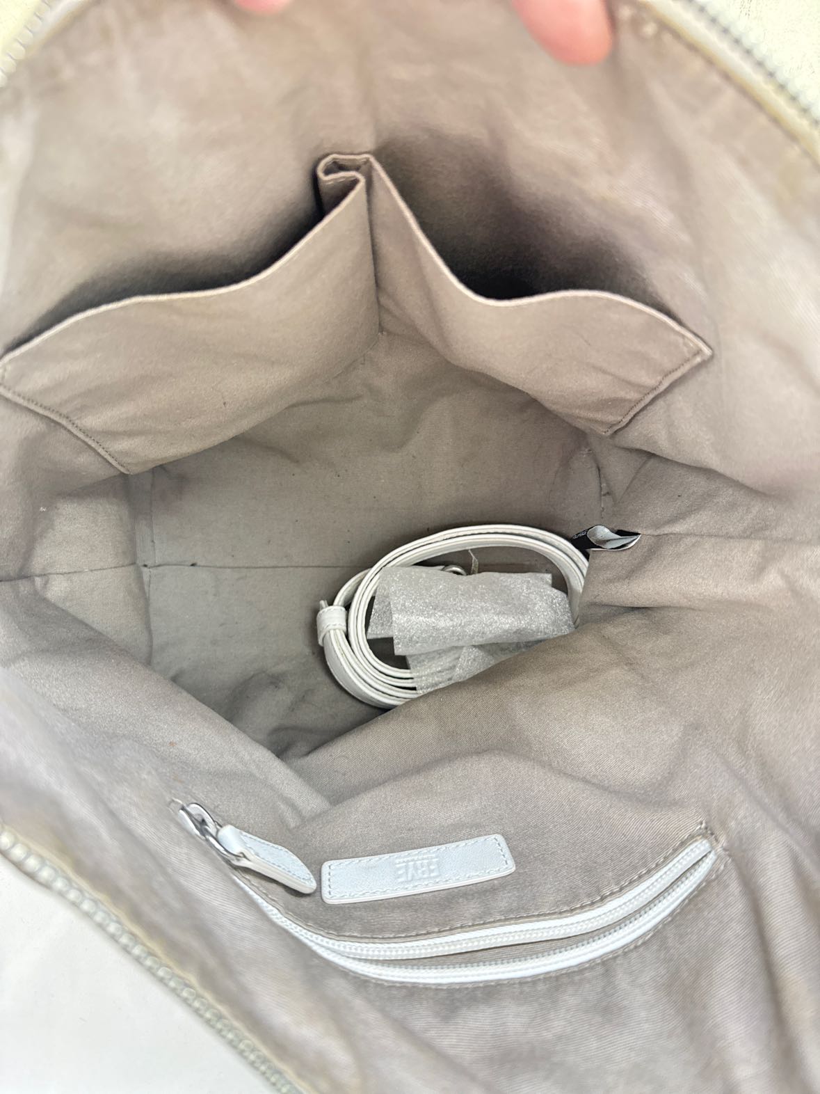 Frye White Leather Purse Bag AS IS - marks on front & back