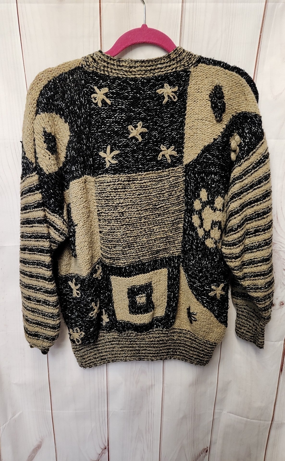 Moda Women's Size L Black & Brown Sweater