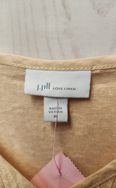 NWT J Jill Women's Size XL Peach Linen 3/4 Sleeve Top