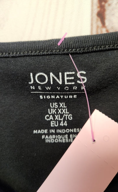 Jones New York Women's Size XL Black Short Sleeve Top