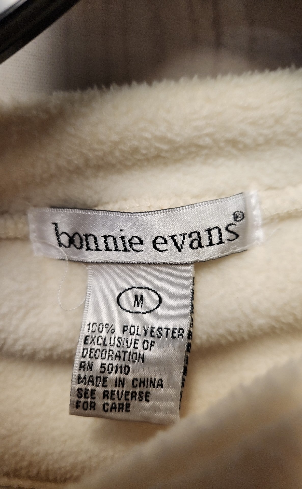 Bonnie Evans Women's Size M Off-White Sweater