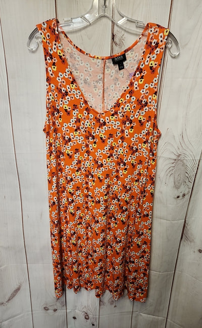 Ana Women's Size L Orange Floral Dress