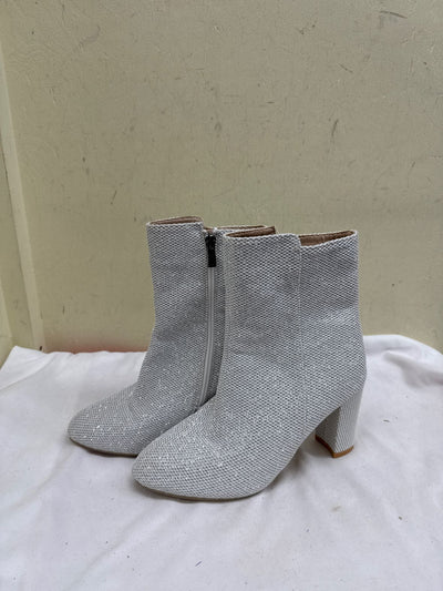 Women's Size 39 = 8-1/2 Silver Boots Shoes