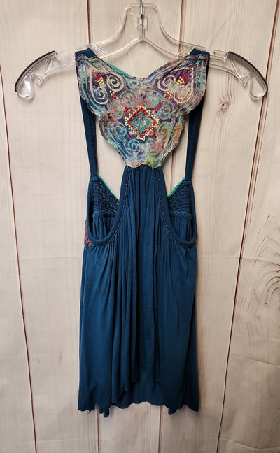 Free People Women's Size S Blue Sleeveless Top