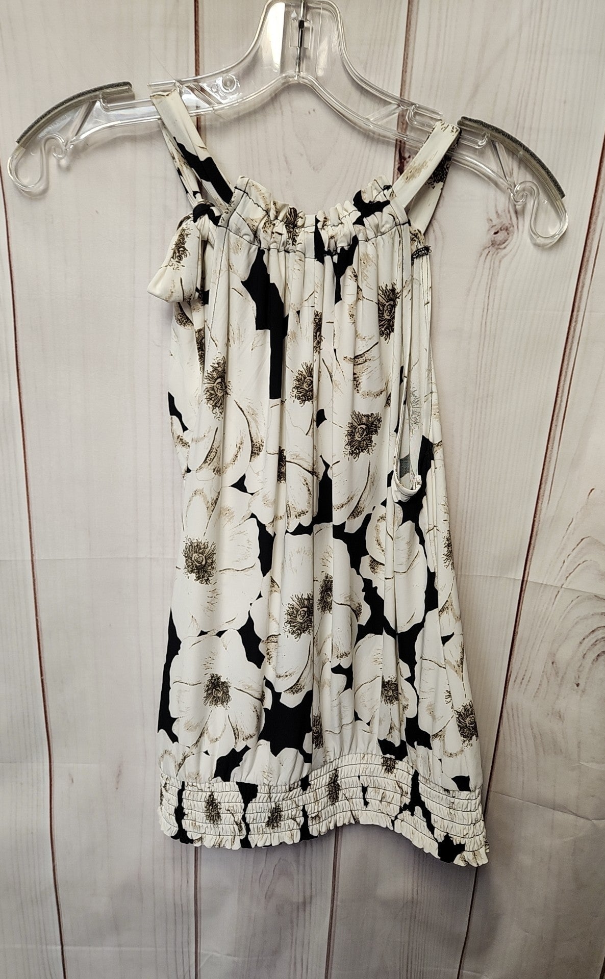 NWT INC Women's Size S White & Blue Floral Sleeveless Top