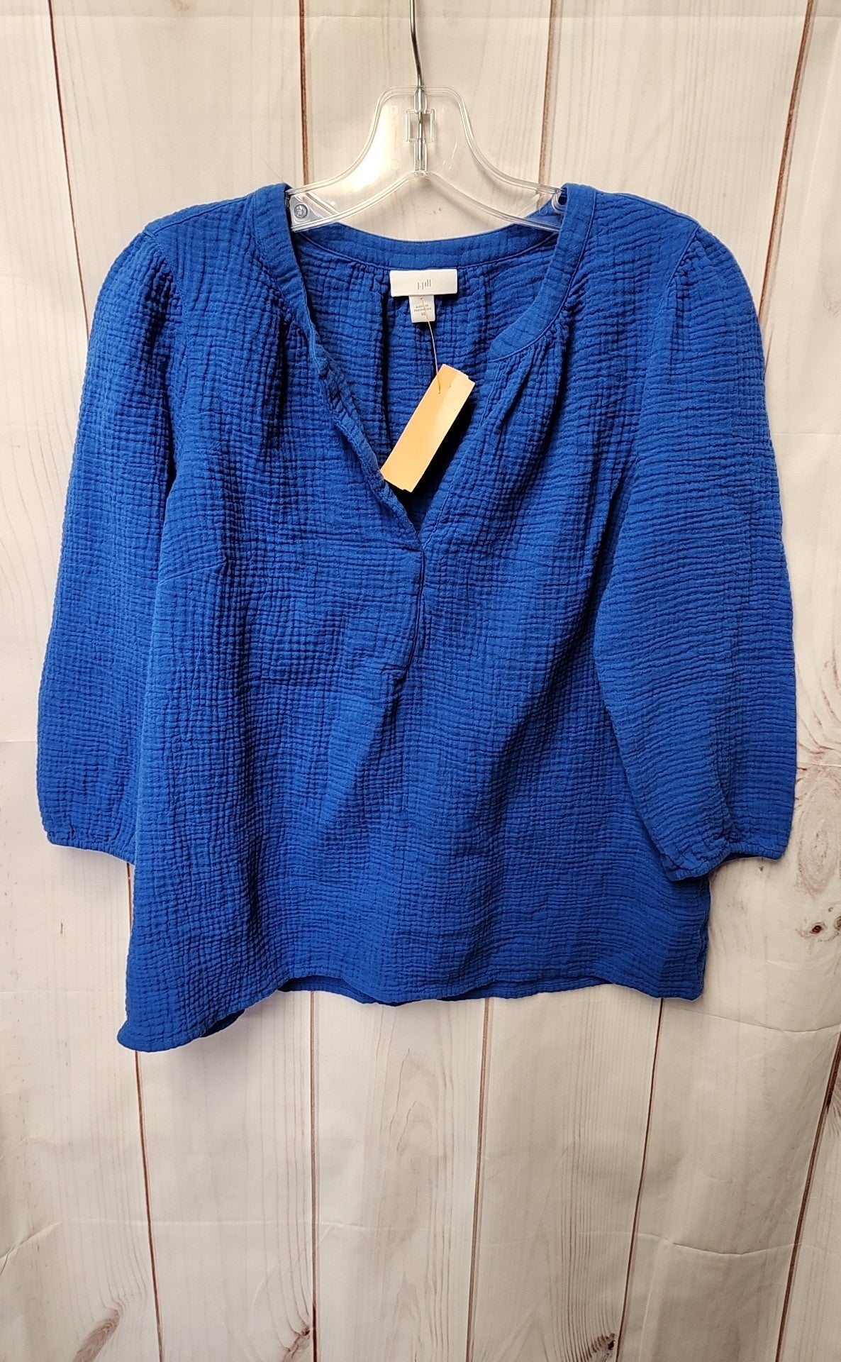 J Jill Women's Size XS Blue 3/4 Sleeve Top