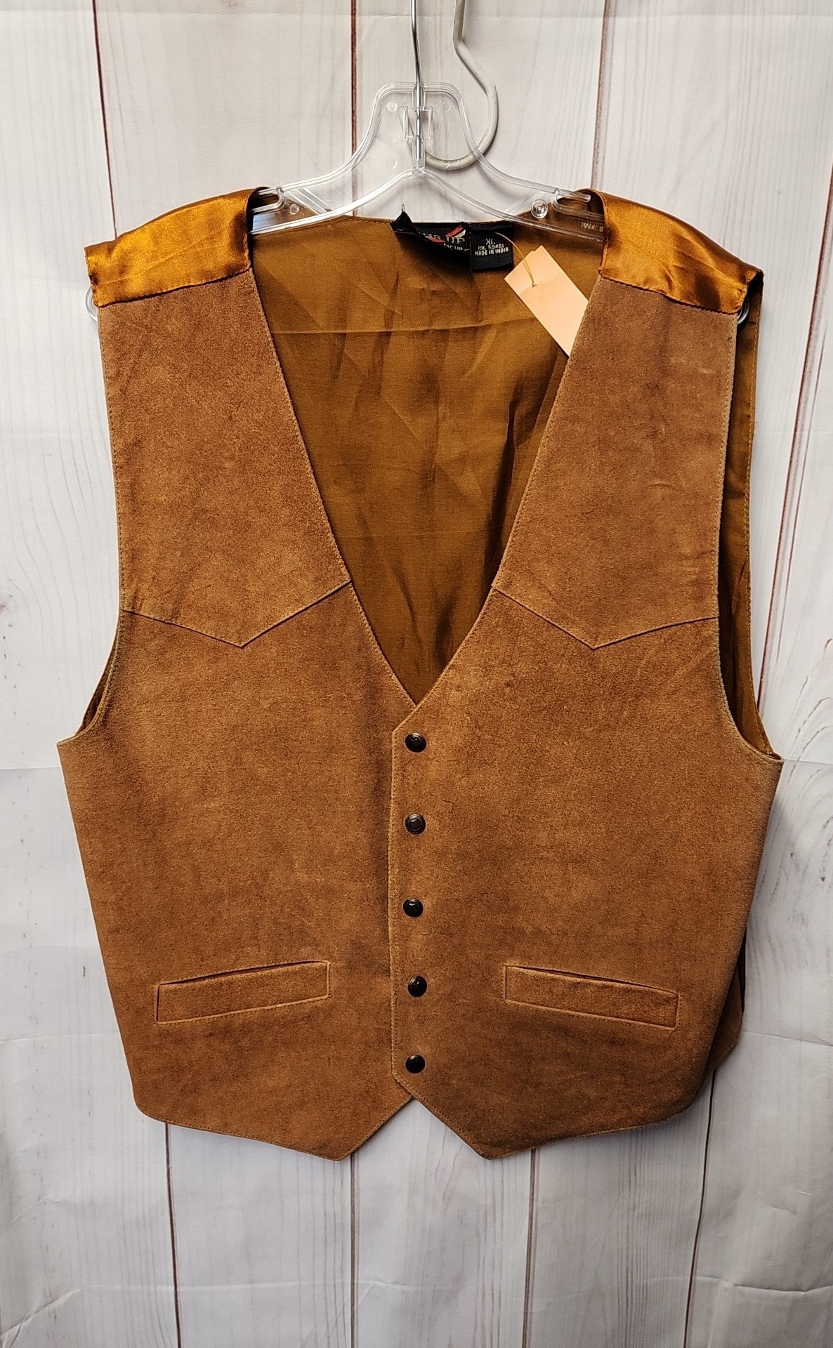 Thums Up For Him Men's Size XL Brown Leather Vest
