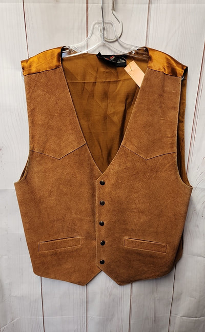 Thums Up For Him Men's Size XL Brown Leather Vest