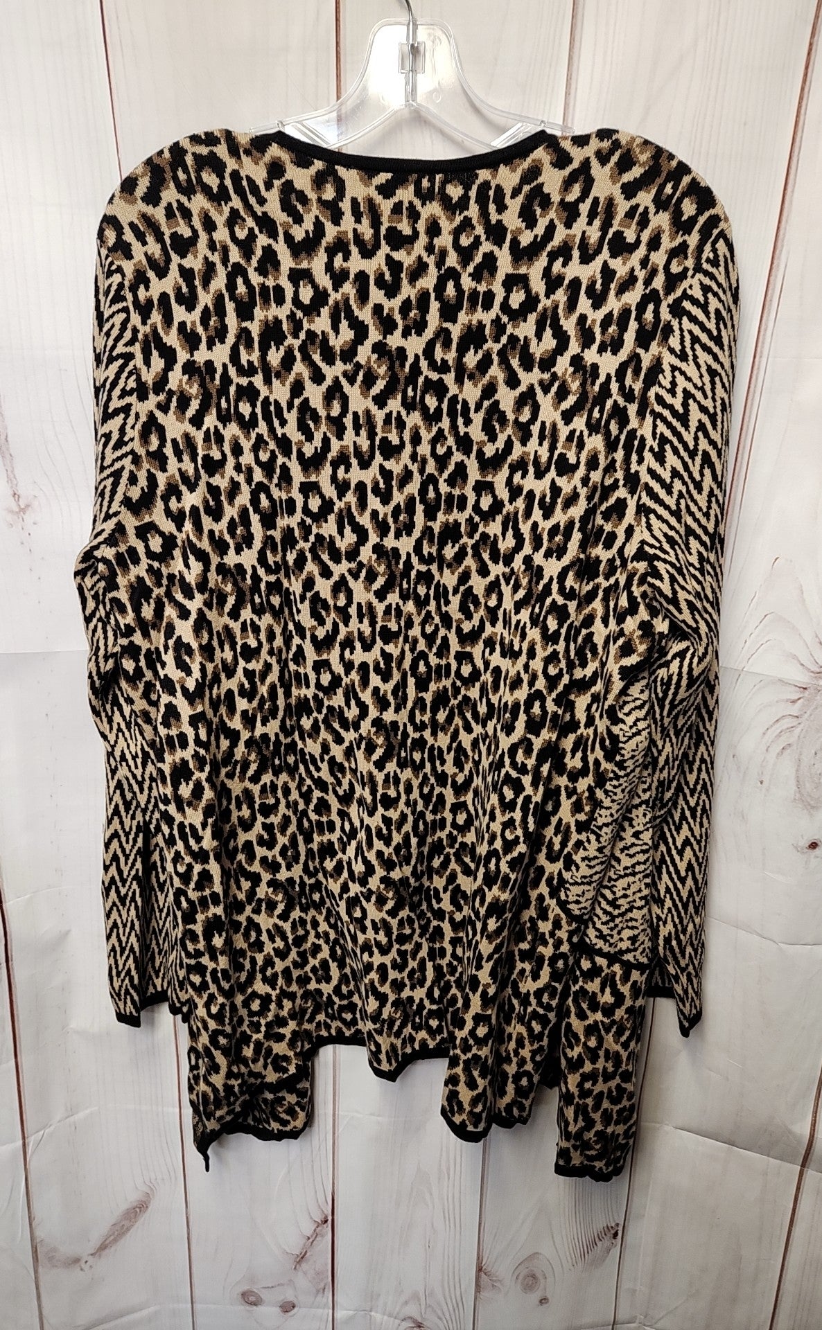 Chico's Women's Size 3 = US XL Brown Animal Print Cardigan