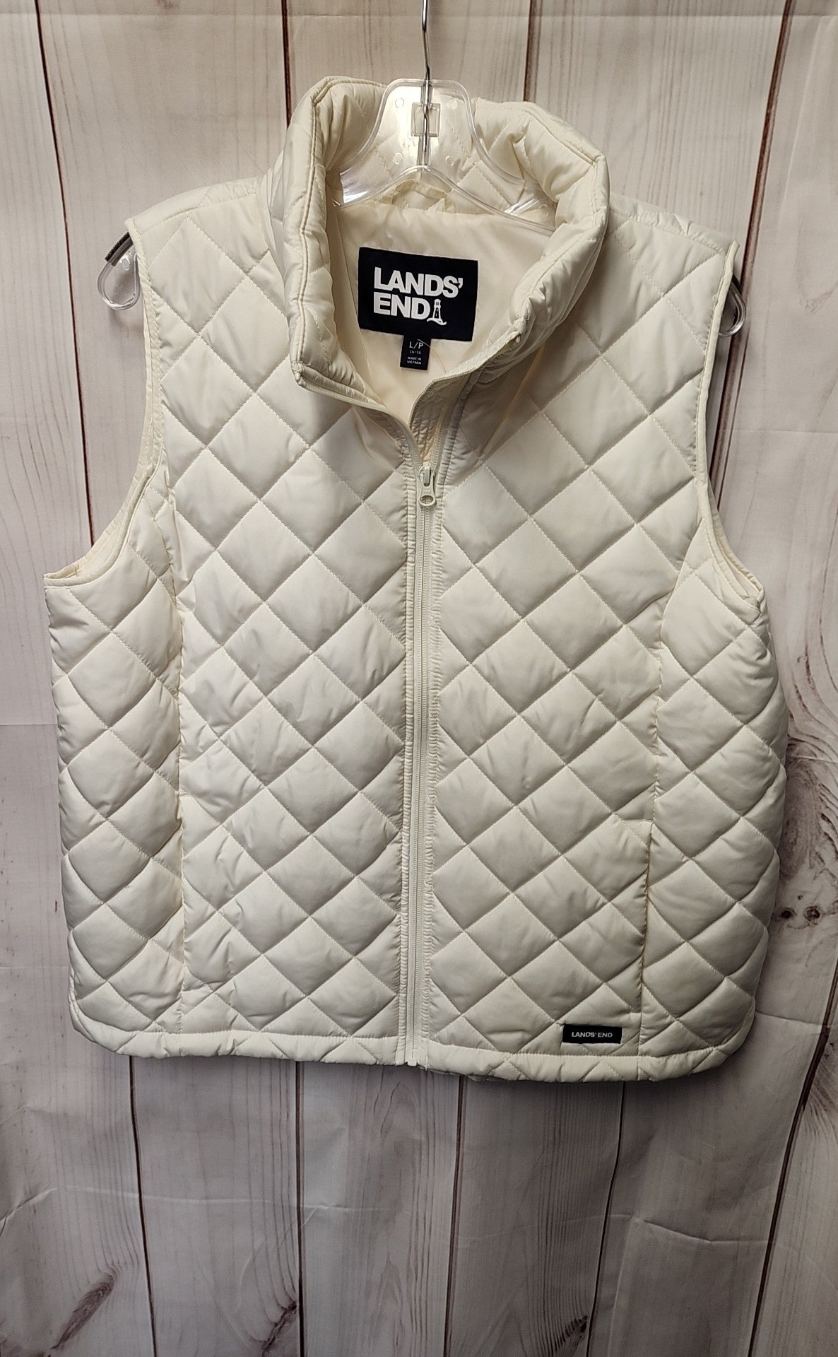 Lands End Women's Size L Petite White Vest