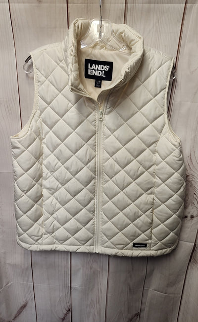 Lands End Women's Size L Petite White Vest