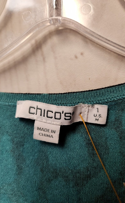 Chico's Women's Size M Black & Blue Sweater