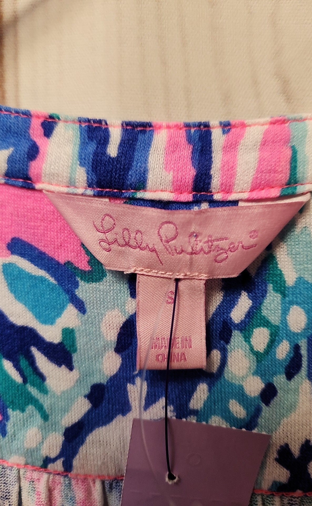 Lilly Pulitzer Women's Size S Blue & Pink Long Sleeve Top