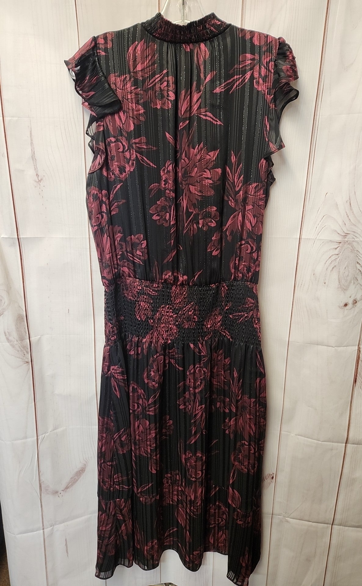 White House Black Market Women's Size M Black & Red Floral Dress