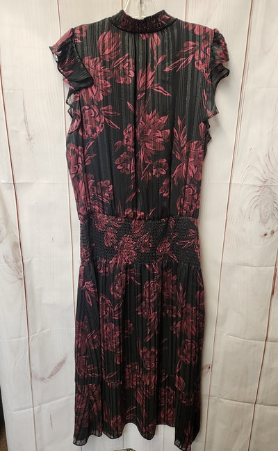 White House Black Market Women's Size M Black & Red Floral Dress
