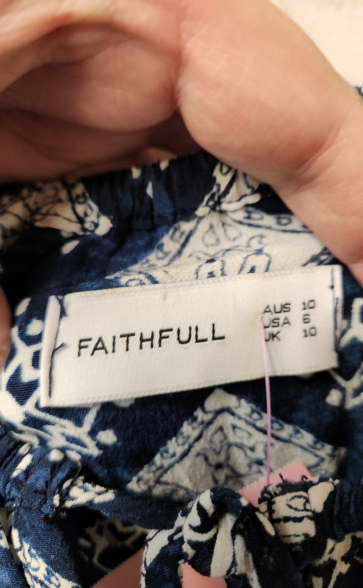 Faithfull Women's Size 6 Navy Long Sleeve Top