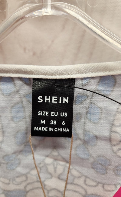 Shein Women's Size 6 White & Blue Cardigan