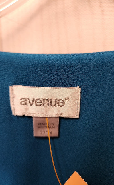 Avenue Women's Size 22/24 Teal Long Sleeve Top