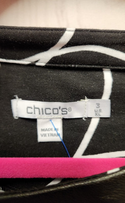 Chico's Women's Size 3 = US XL Black Long Sleeve Top